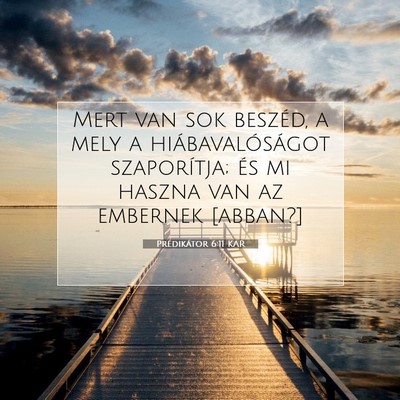 Picture 07 - Prédikátor 6:11 KAR - Mert van sok beszéd, a mely a hiábavalóságot - Bible Verse Picture