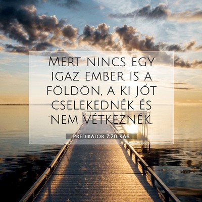 Picture 07 - Prédikátor 7:20 KAR - Mert nincs egy igaz ember is a földön, a ki - Bible Verse Picture