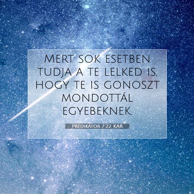 Picture 07 - Prédikátor 7:22 KAR - Mert sok esetben tudja a te lelked is, hogy te is - Bible Verse Picture