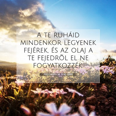 Picture 07 - Prédikátor 9:10 KAR - A te ruháid mindenkor legyenek fejérek, és az - Bible Verse Picture