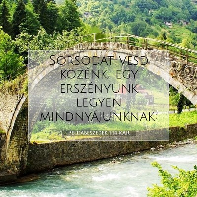Picture 07 - Példabeszédek 1:14 KAR - Sorsodat vesd közénk; egy erszényünk legyen - Bible Verse Picture