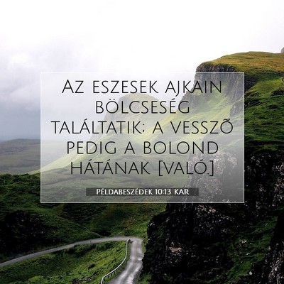 Picture 07 - Példabeszédek 10:13 KAR - Az eszesek ajkain bölcseség találtatik; a - Bible Verse Picture