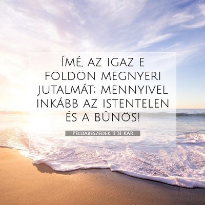 Picture 07 - Példabeszédek 11:31 KAR - Ímé, az igaz e földön megnyeri jutalmát; - Bible Verse Picture