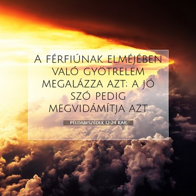 Picture 07 - Példabeszédek 12:24 KAR - A férfiúnak elméjében való gyötrelem - Bible Verse Picture