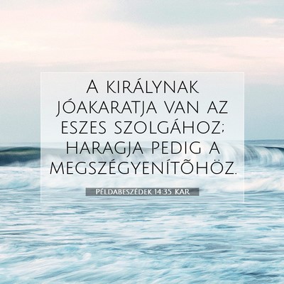 Picture 07 - Példabeszédek 14:35 KAR - A királynak jóakaratja van az eszes szolgához; - Bible Verse Picture