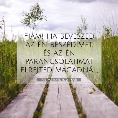 Picture 07 - Példabeszédek 2:1 KAR - Fiam! ha beveszed az én beszédimet, és az én - Bible Verse Picture