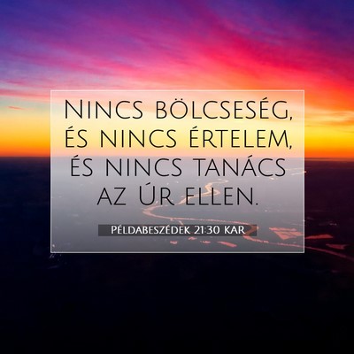 Picture 07 - Példabeszédek 21:30 KAR - Nincs bölcseség, és nincs értelem, és nincs - Bible Verse Picture