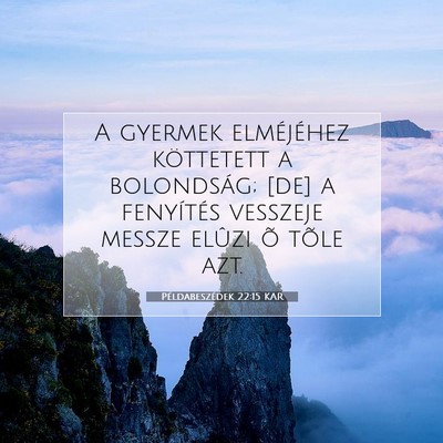 Picture 07 - Példabeszédek 22:15 KAR - A gyermek elméjéhez köttetett a bolondság; - Bible Verse Picture
