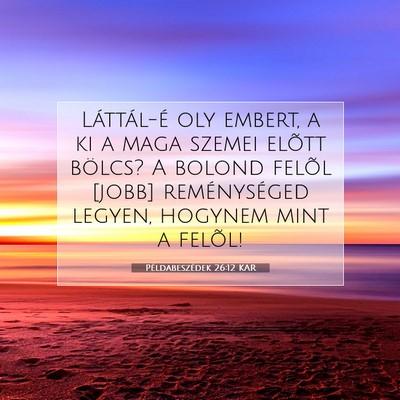 Picture 07 - Példabeszédek 26:12 KAR - Láttál-é oly embert, a ki a maga szemei elõtt - Bible Verse Picture