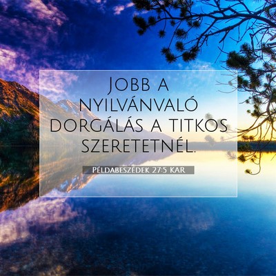Picture 07 - Példabeszédek 27:5 KAR - Jobb a nyilvánvaló dorgálás a titkos - Bible Verse Picture