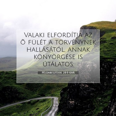Picture 07 - Példabeszédek 28:9 KAR - Valaki elfordítja az õ fülét a törvénynek - Bible Verse Picture