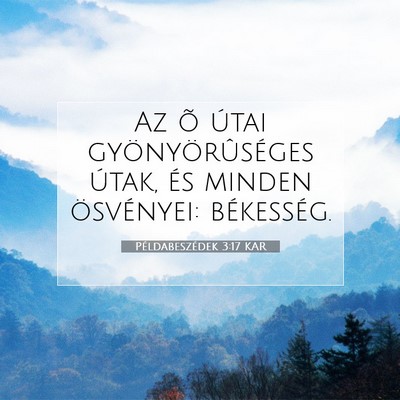 Picture 07 - Példabeszédek 3:17 KAR - Az õ útai gyönyörûséges útak, és minden - Bible Verse Picture