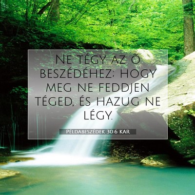 Picture 07 - Példabeszédek 30:6 KAR - Ne tégy az õ beszédéhez; hogy meg ne feddjen - Bible Verse Picture