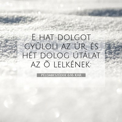 Picture 07 - Példabeszédek 6:16 KAR - E hat dolgot gyûlöli az Úr, és hét dolog - Bible Verse Picture