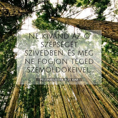 Picture 07 - Példabeszédek 6:25 KAR - Ne kivánd az õ szépségét szivedben, és meg - Bible Verse Picture
