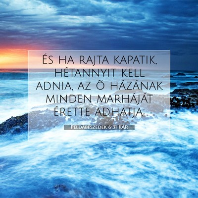 Picture 07 - Példabeszédek 6:31 KAR - És ha rajta kapatik, hétannyit kell adnia, az - Bible Verse Picture