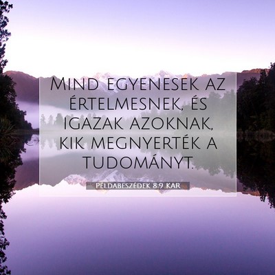 Picture 07 - Példabeszédek 8:9 KAR - Mind egyenesek az értelmesnek, és igazak - Bible Verse Picture