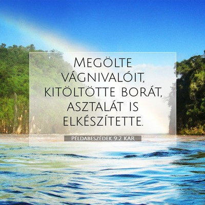 Picture 07 - Példabeszédek 9:2 KAR - Megölte vágnivalóit, kitöltötte borát, - Bible Verse Picture