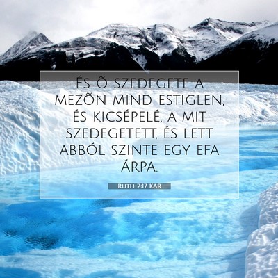 Picture 07 - Ruth 2:17 KAR - És õ szedegete a mezõn mind estiglen, és - Bible Verse Picture