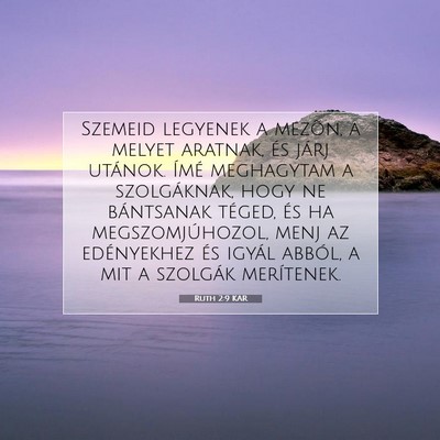 Picture 07 - Ruth 2:9 KAR - Szemeid legyenek a mezõn, a melyet aratnak, és - Bible Verse Picture