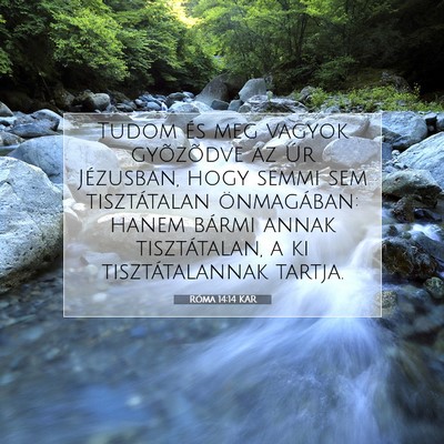 Picture 07 - Róma 14:14 KAR - Tudom és meg vagyok gyõzõdve az Úr Jézusban, - Bible Verse Picture