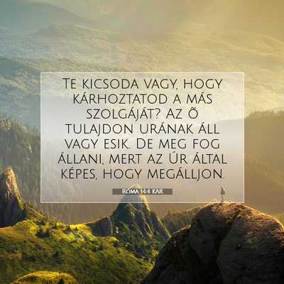 Picture 07 - Róma 14:4 KAR - Te kicsoda vagy, hogy kárhoztatod a más - Bible Verse Picture