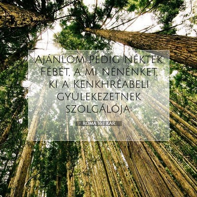 Picture 07 - Róma 16:1 KAR - Ajánlom pedig néktek Fébét, a mi nénénket, - Bible Verse Picture