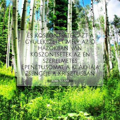 Picture 07 - Róma 16:5 KAR - És köszöntsétek azt a gyülekezetet, mely az - Bible Verse Picture