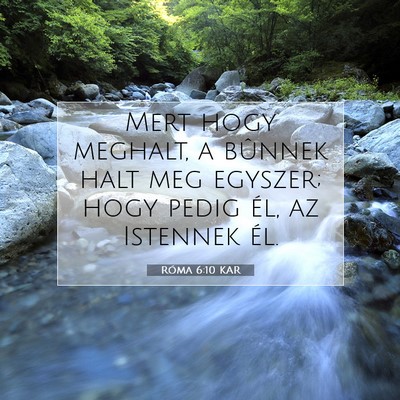 Picture 07 - Róma 6:10 KAR - Mert hogy meghalt, a bûnnek halt meg egyszer; - Bible Verse Picture