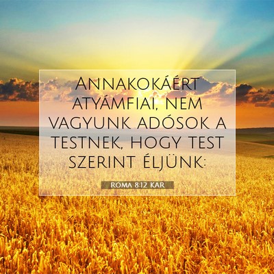 Picture 07 - Róma 8:12 KAR - Annakokáért atyámfiai, nem vagyunk adósok a - Bible Verse Picture