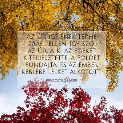 Picture 07 - Zakariás 12:1 KAR - Az Úr igéjének terhe Izráel ellen. Így szól - Bible Verse Picture