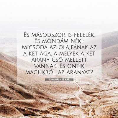 Picture 07 - Zakariás 4:12 KAR - És másodszor is felelék, és mondám néki: - Bible Verse Picture