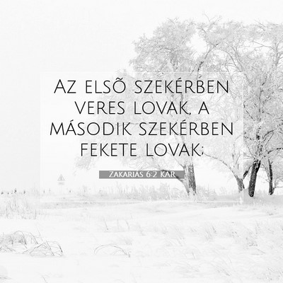 Picture 07 - Zakariás 6:2 KAR - Az elsõ szekérben veres lovak, a második - Bible Verse Picture
