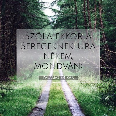 Picture 07 - Zakariás 7:4 KAR - Szóla ekkor a Seregeknek Ura nékem, - Bible Verse Picture