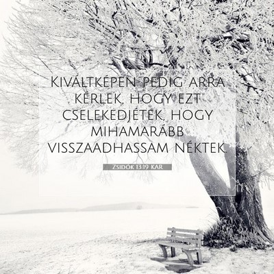 Picture 07 - Zsidók 13:19 KAR - Kiváltképen pedig arra kérlek, hogy ezt - Bible Verse Picture