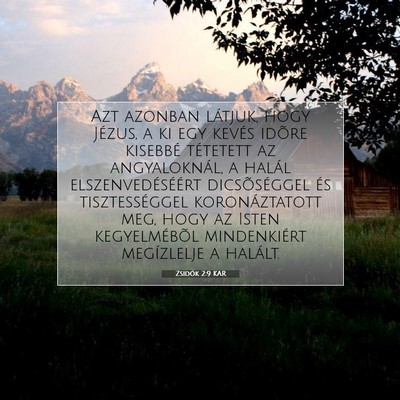 Picture 07 - Zsidók 2:9 KAR - Azt azonban látjuk, hogy Jézus, a ki egy kevés - Bible Verse Picture