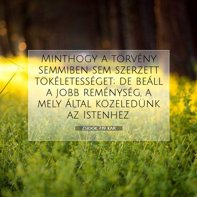 Picture 07 - Zsidók 7:19 KAR - Minthogy a törvény semmiben sem szerzett - Bible Verse Picture