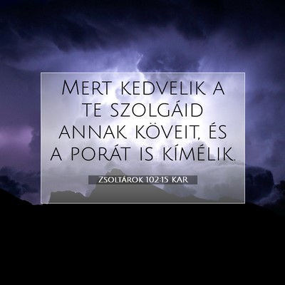 Picture 07 - Zsoltárok 102:15 KAR - Mert kedvelik a te szolgáid annak köveit, és a - Bible Verse Picture