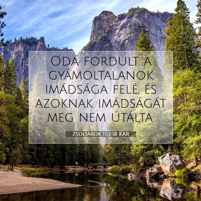 Picture 07 - Zsoltárok 102:18 KAR - Oda fordult a gyámoltalanok imádsága felé, - Bible Verse Picture