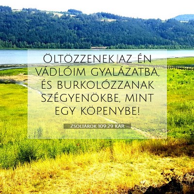 Picture 07 - Zsoltárok 109:29 KAR - Öltözzenek az én vádlóim gyalázatba, és - Bible Verse Picture