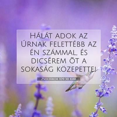 Picture 07 - Zsoltárok 109:30 KAR - Hálát adok az Úrnak felettébb az én - Bible Verse Picture