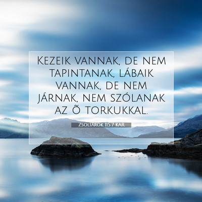 Picture 07 - Zsoltárok 115:7 KAR - Kezeik vannak, de nem tapintanak, lábaik vannak, - Bible Verse Picture
