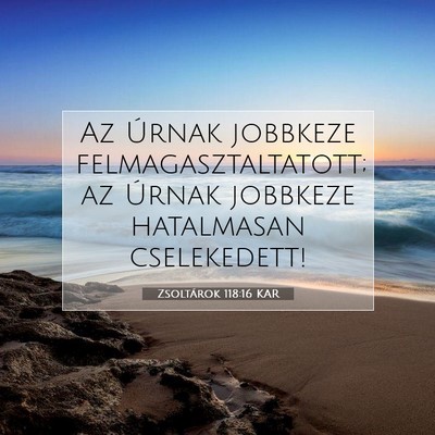 Picture 07 - Zsoltárok 118:16 KAR - Az Úrnak jobbkeze felmagasztaltatott; az Úrnak - Bible Verse Picture