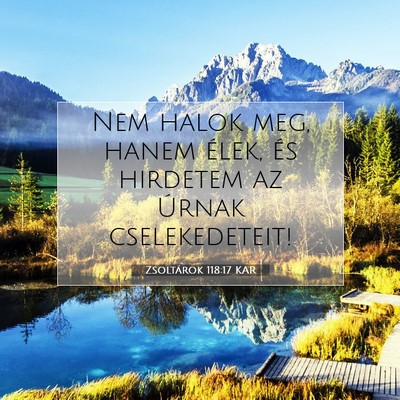 Picture 07 - Zsoltárok 118:17 KAR - Nem halok meg, hanem élek, és hirdetem az - Bible Verse Picture