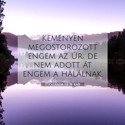 Picture 07 - Zsoltárok 118:18 KAR - Keményen megostorozott engem az Úr; de nem - Bible Verse Picture