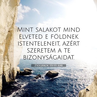 Picture 07 - Zsoltárok 119:119 KAR - Mint salakot mind elveted e földnek - Bible Verse Picture
