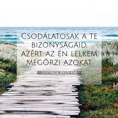 Picture 07 - Zsoltárok 119:129 KAR - Csodálatosak a te bizonyságaid, azért az én - Bible Verse Picture