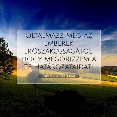 Picture 07 - Zsoltárok 119:134 KAR - Oltalmazz meg az emberek erõszakosságától, - Bible Verse Picture