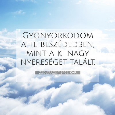Picture 07 - Zsoltárok 119:162 KAR - Gyönyörködöm a te beszédedben, mint a ki - Bible Verse Picture