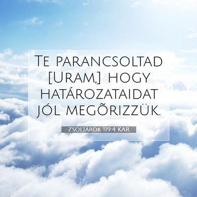 Picture 07 - Zsoltárok 119:4 KAR - Te parancsoltad [Uram,] hogy határozataidat jól - Bible Verse Picture